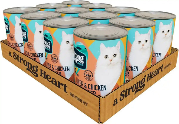A Strong Heart Canned Wet Cat Food, Special Supper Dinner Pâté — Turkey, Whitefish & Liver — Complete & Balanced for Adult Cats, Made in USA — 13.2 Oz Cans, Pack of 1211