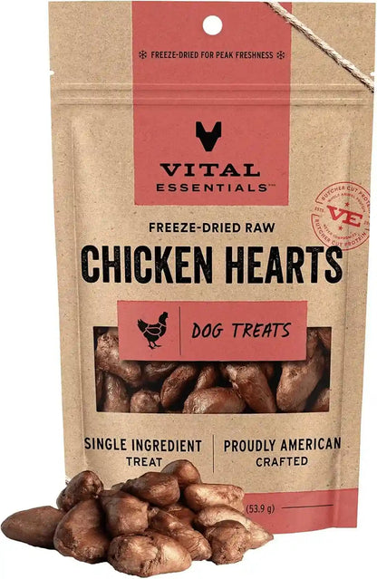 Vital Essentials Freeze Dried Raw Chicken Hearts Dog Treats, 3.75 Oz Bag | Single Ingredient, Premium Quality Protein, Grain Free, USA Made with U.S. & Globally Sourced Ingredients10