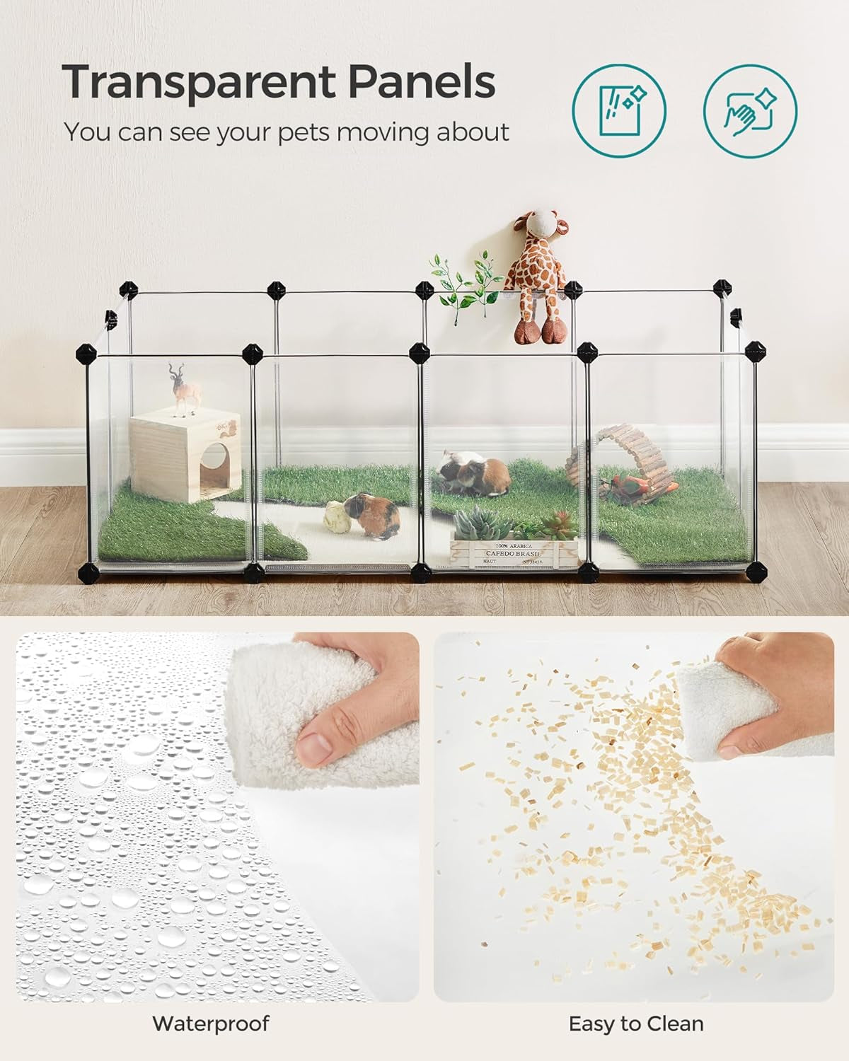 songmics-20-panels-pet-playpen-with-floor-small-animal-playpen-pet-fence-indoor-diy-plastic-enclosure-for-guinea-pigs-bunny-hamsters-hedgehogs-49-2-x-24-8-x-16-5-inches-white-ulpc001w01