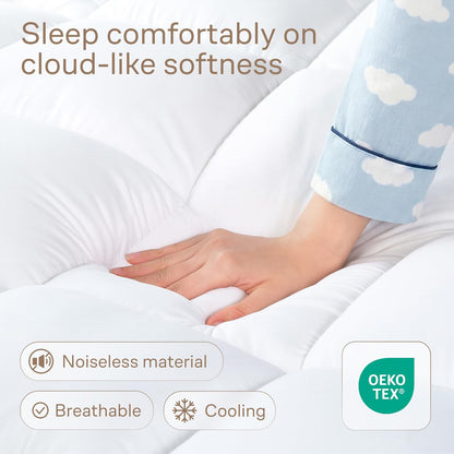 Ultra Soft & Cooling Mattress Topper - Full Size | Cloud-Like Mattress Pad, Full Back Support, Breathable, Perfect for Hot Sleepers, White2