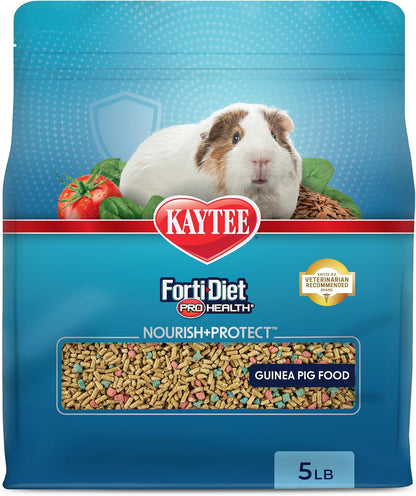 Kaytee Forti-Diet Pro Health Nourish+Protect Guinea Pig Food, Comprehensive Nutrition Backed by Science, Digestive Health, Immune Support, 5 Pounds1