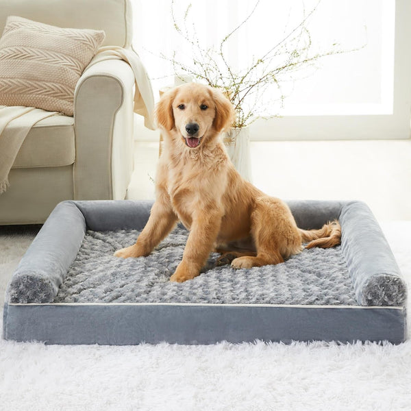 BFPETHOME Orthopedic Washable Dog Beds Large Sized Senior Dog for Comfy Sleeping with Removable Cover, Waterproof Big Soft Pet Couch Bed for Dogs Relax8