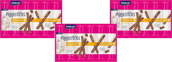 Vitakraft 3 Pack of Chicken Purrsticks Cat Treats1