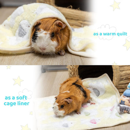 CUSOZWO Guinea Pig Bedding Mat 6 Pack, Soft Fleece Small Pet Blankets | Washable Small Animal Cage Liners Sleep Mat Accessories for Rat, Rabbit, Hamster, Hedgehog (13.7X13.7In)4