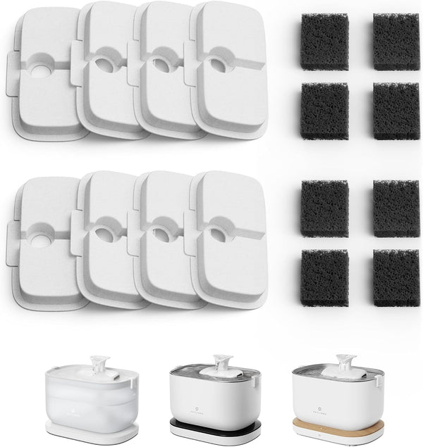 PETLIBRO Replacement Filters for Dockstream Cat Water Fountain PLWF106/PLWF116/PLWF115/PLWF105/PLWF005, 4 Months Set of Replacement Filters for Ultra Quiet Cat Fountain, 8 Count for Pet Water Fountain1