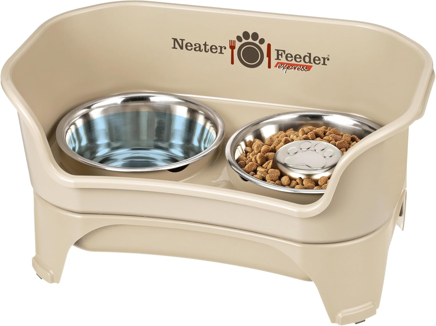 neater-feeder-express-mess-proof-dog-bowls-elevated-for-small-breeds-under-15-lb-made-in-usa-no-spill-raised-dog-food-bowl-stand-stainless-steel-food-and-water-bowl-set-feeding-station-cappuccino