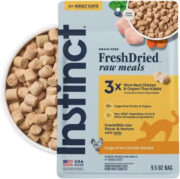 Instinct Freeze Dried Raw Meals, Natural Cat Food, Chicken, 9.5 Oz. Bag | Freshdried Raw, 93% Meat & Organs, 7% Non-Gmo Vegetables, Fruits & Other Wholesome Ingredients, Supports Overall Vitality13