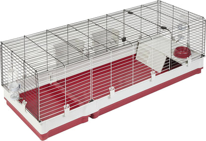 Midwest Homes for Pets 158 Wabbitat Deluxe Rabbit Home, Rabbit Cage, 39.5 L X 23.75 W X 19.75 H Inch, Maroon/White10