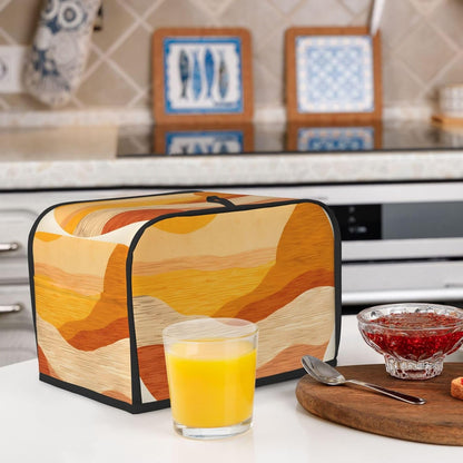 Morden Art Print Toaster Cover 2 Slice Long Slot, Orange Bread Maker Cover Washable Dust Protection Kitchen Small Appliance Toaster Oven Cover for 2 Slice4