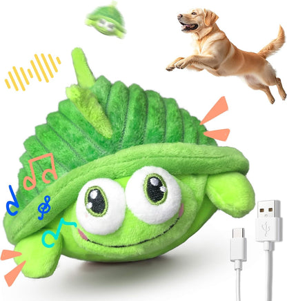 GUKCO Interactive Moving Dog Toys – Plush Chew Toy with Bouncing Ball, Music & Recording | Rechargeable Self-Play Toys for Small, Medium & Large Dogs to Keep Them Engaged (Turtle)1