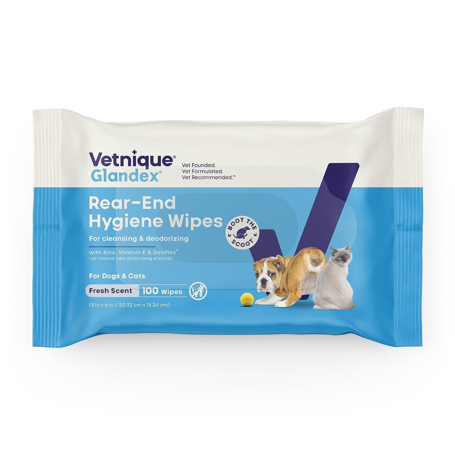 vetnique-glandex-rear-end-wipes-for-dogs-cats-anal-gland-hygiene-deodorizing-dog-cat-wipes-for-paws-butt-boot-the-scoot-with-deoplex-enzyme-aloe-vitamin-e-alcohol-free-75ct