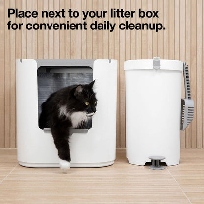 Modkat Litter Keeper, Cat Litter Disposal, Scoop, Filters & Bags, Gray | Odor-Sealing Litter Disposal Includes a Scoop, Charcoal Filters and Recycled Waste Bags2