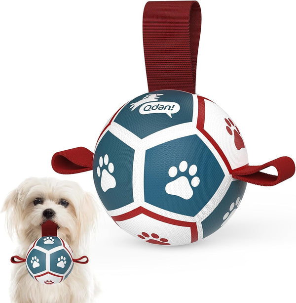 QDAN Dog Balls, 6 Inch Dog Soccer Ball with Straps, Herding Balls for Dogs | Outdoor Dog Toys Balls for 20-40 Lb Dogs, Puppy Ball to Keep Them Busy, Dog Pool Water Play Toy, Puppy Birthday Gifts12