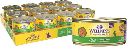 Wellness Complete Health Pate Adult Canned Wet Cat Food, Natural, Protein Rich, Grain Free, Chicken Entrée Recipe, 3 Oz, Pack of 24 Cans12
