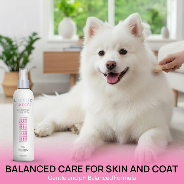 Biosilk for Dogs Silk Therapy Detangling and Shine Protecting Spray, Ph Balanced Leave-In Mist with Silk and Vitamins for Dematting, Paraben-Free, All Coats and Breeds, 8 Fl Oz | Ph-Balanced, Paraben-Free Leave-In Mist with Silk and Vitamins; Dematting Spray for All Coats and Breeds10