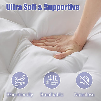 4 Inch Memory Foam Mattress Topper Queen for Back Pain Relief, Filled with Breathable Gel Memory Foam, Supportive Pillow Top Mattress Topper2