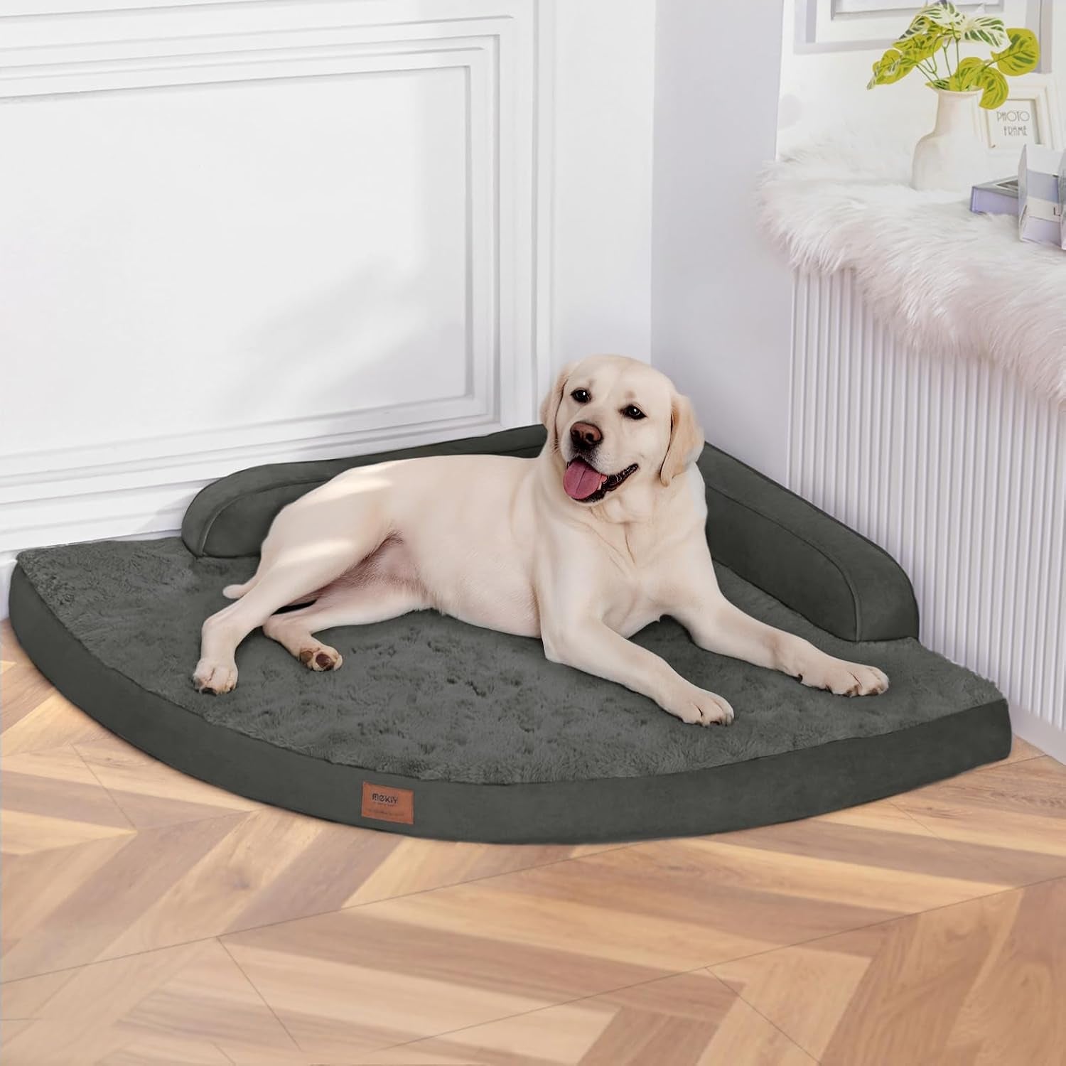 mekiy-orthopedic-waterproof-dog-bed-with-sides-for-extra-large-sizes-dogs-egg-crate-foam-waterproof-liner-anti-slip-bottom-space-saving-perfect-for-corners-and-sofa-edges-40-x-40-inch