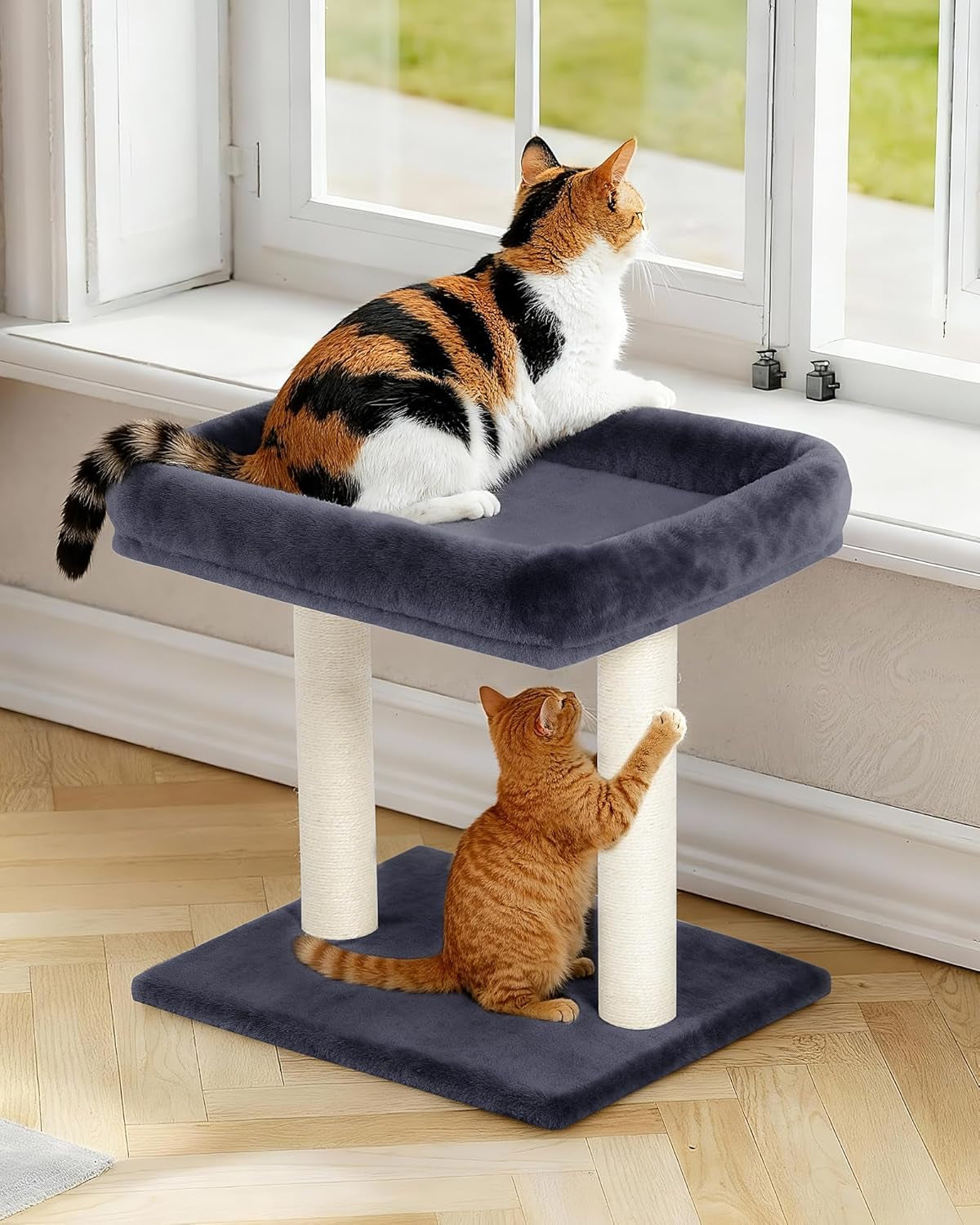 19-small-cat-tree-with-scratching-post-for-indoor-cats-with-perch-dark-gray-removable-19-15-8-perch-bed-dual-natural-sisal-scratcher-small-cat-tower-space-saving