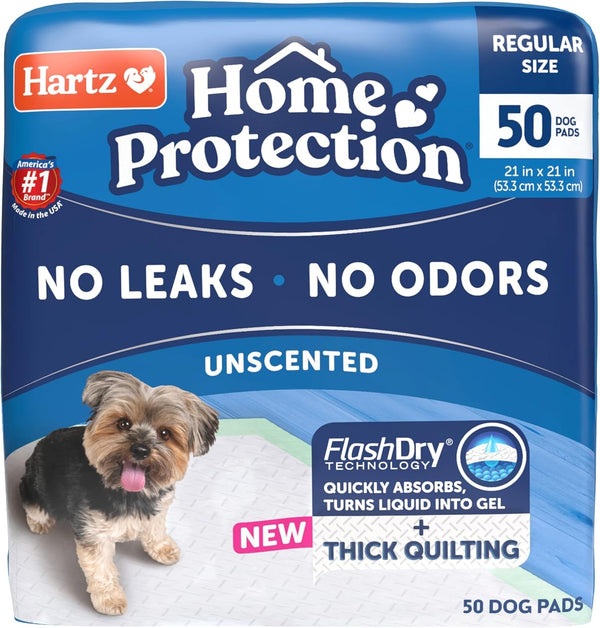 Hartz Home Protection Super Absorbent Odor Eliminating No Leaks Dog Pads, 50 Count1