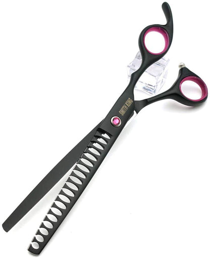 7.0 Inches Professional Dog Grooming Scissors Set Straight & Thinning & Curved & Chunkers 4Pcs in 1 Set (With Comb)4