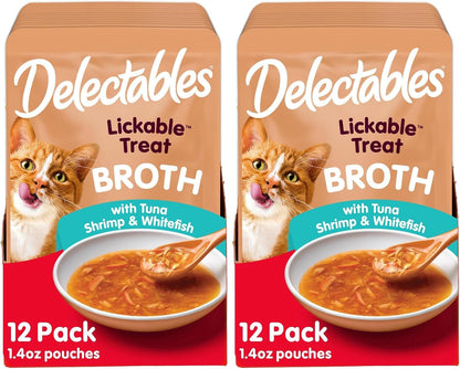 Delectables Savory Broths Lickable Wet Cat Treat Variety Pack, 12Count(Pack of 1)18