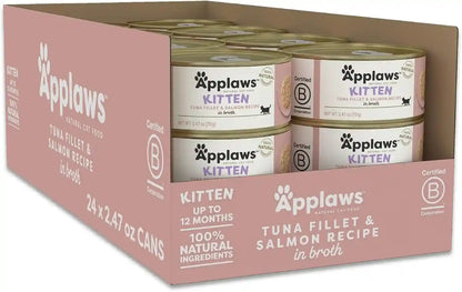 Applaws Kitten Variety in Broth Wet Food, 3-Flavor 16-Pack 2.47 Oz Cans | Tuna, Salmon & Chicken Variety, 100% Natural, High Quality Protein, Limited Ingredient, Complementary Wet Food, Grain Free12