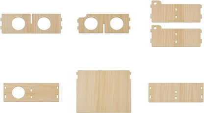 Multi-Chamber Wooden Hamster Hideout & Tunnel - Durable, Ventilated Natural Wood Cage Accessories for Dwarf, Syrian Hamsters and Small Pets4