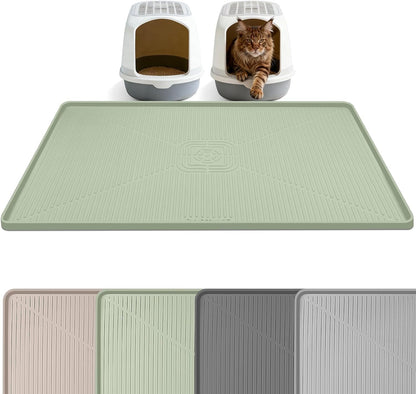Silicone Cat Litter Mat 47" X 35" Cat Mat for Litter Box, Khaki | Extra Large Cat Litter Trapping Mat for Floor, Waterproof, Non-Slip Kitty Litter Box Mat with Raised Edge, Easy to Clean21
