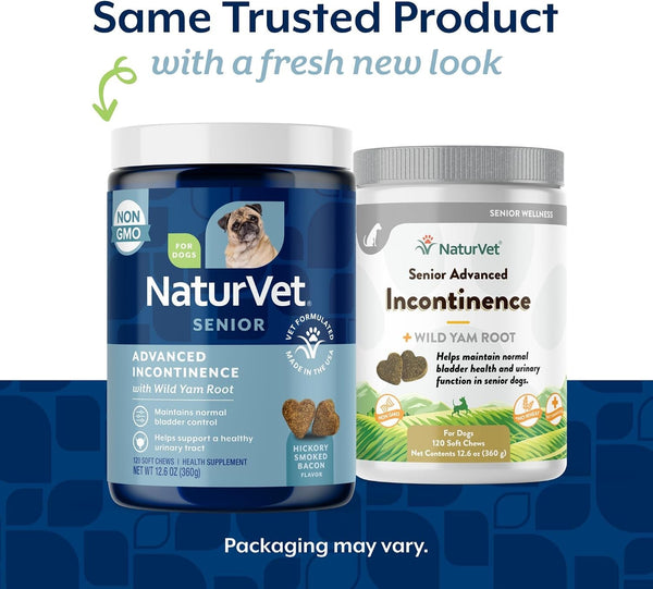 Naturvet Senior Advanced Incontinence Dog Supplement – Helps Support Dog’S Bladder Control, Normal Urination – Includes Synergistic Blend of Botanicals – 120 Ct. Soft Chews2