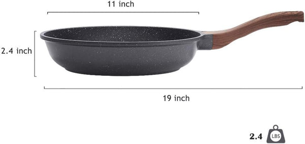 Nonstick Frying Pan Skillet, Swiss Granite Coating Omelette Pan, Healthy Stone Cookware Chef'S Pan, PFOA Free (8/9.5/10/11/12.5 Inch) (11 Inch)8