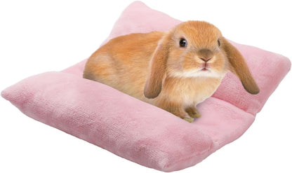 MEWTOGO 15.7" X 14" Bunny Bed for Rabbit Cage - Thickened Soft Prevent Sore Hocks Plush Mat with Cotton Lounger Pillows, Small Animal Flop Mat for Hutch Sleeping Indoor, Gray-Star14