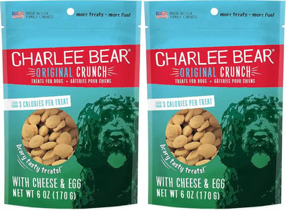 Charlee Bear Dog Training Treats, Cheese & Egg Recipe, Low Calorie (Under 3 Calories), Limited Ingredient Crunchy Dog Treats, 16 Oz. Resealable Bag16