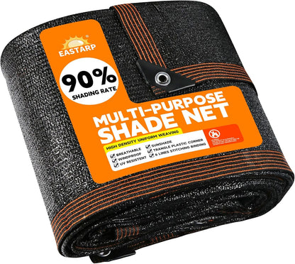 90% Shading Rate 8'X10' Black Shade Cloth,Uv Resistant Durable Mesh Tarp with Grommets&Reinforced Edges, Shade Net Using for Plants Cover, Greenhouse, Dog Kennel, Patio, Chicken House1
