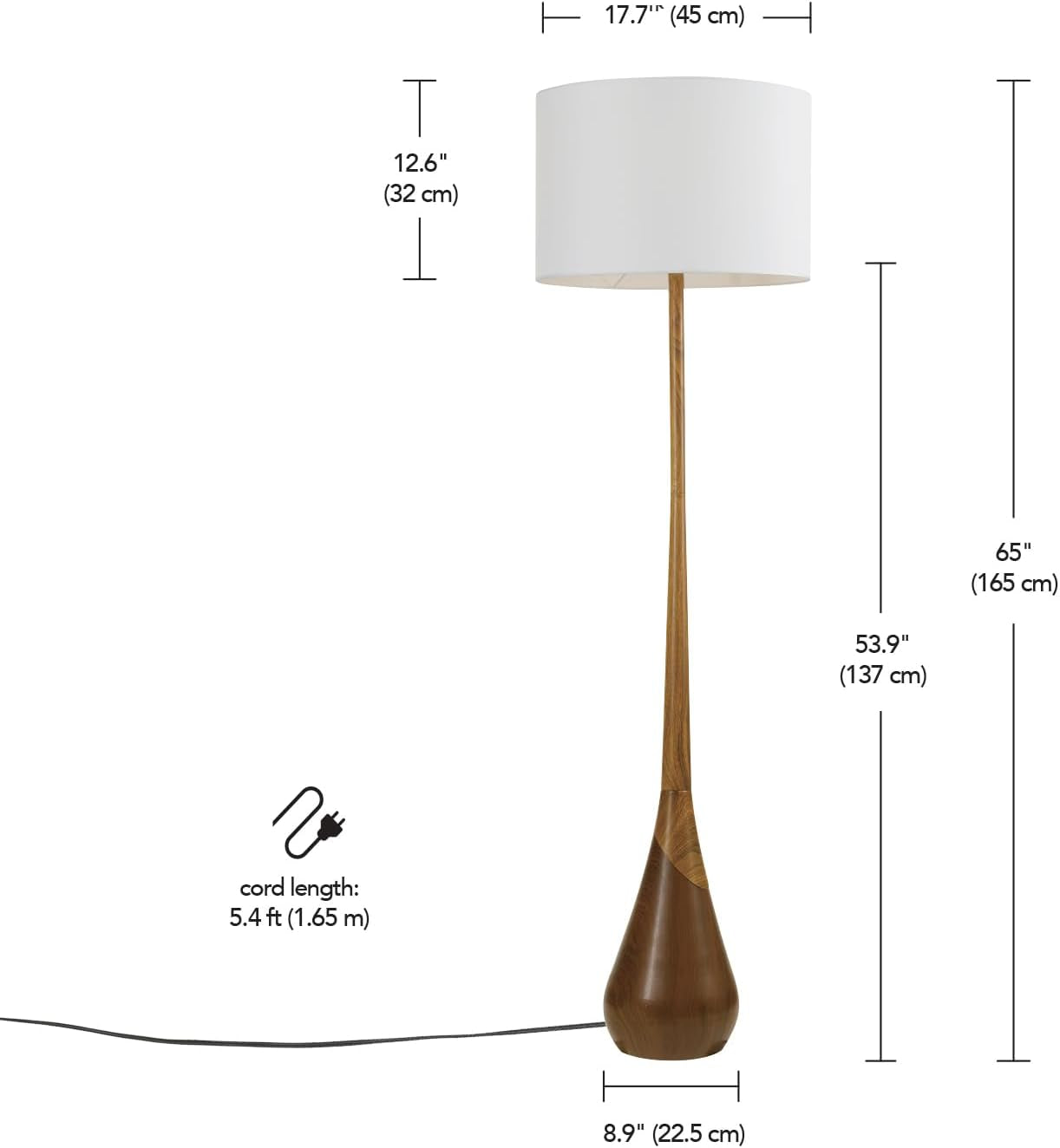 novogratz-x-globe-harrington-65-floor-lamp-2-tone-faux-wood-base-white-fabric-shade-socket-rotary-switch-67225