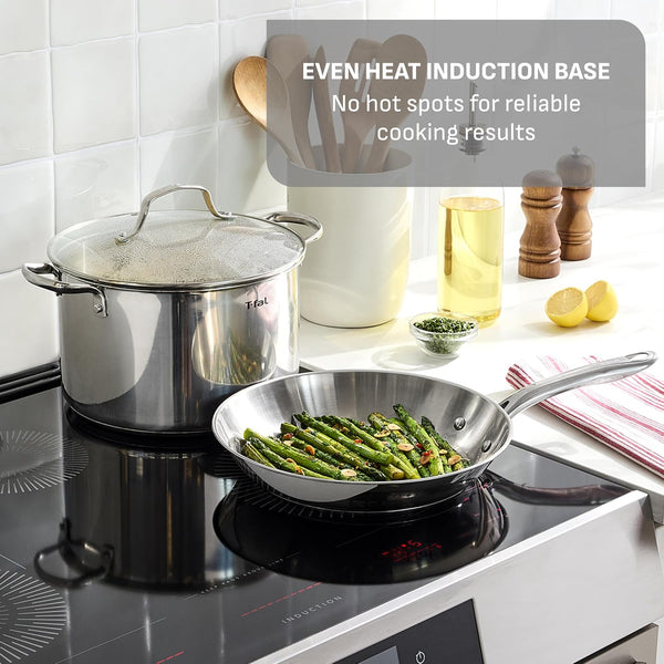 Gourmet Stainless Steel Frying Pan Set, 11 and 12.5 in Skillets | Induction Compatible, Oven Safe to 500°F, Dishwasher Safe, Riveted Stainless Steel Handles, Sears Meats and Sautés Vegetables4