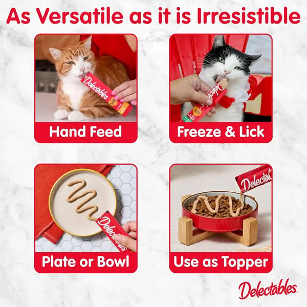 Delectables Squeeze up Creamy Squeezable Puree, Lickable Wet Cat Treats, Grain Free, No Added Fillers, No By-Products, No Added Preservatives, 0.5 Ounces Tube Chicken with Catnip, 32 Tubes Total5