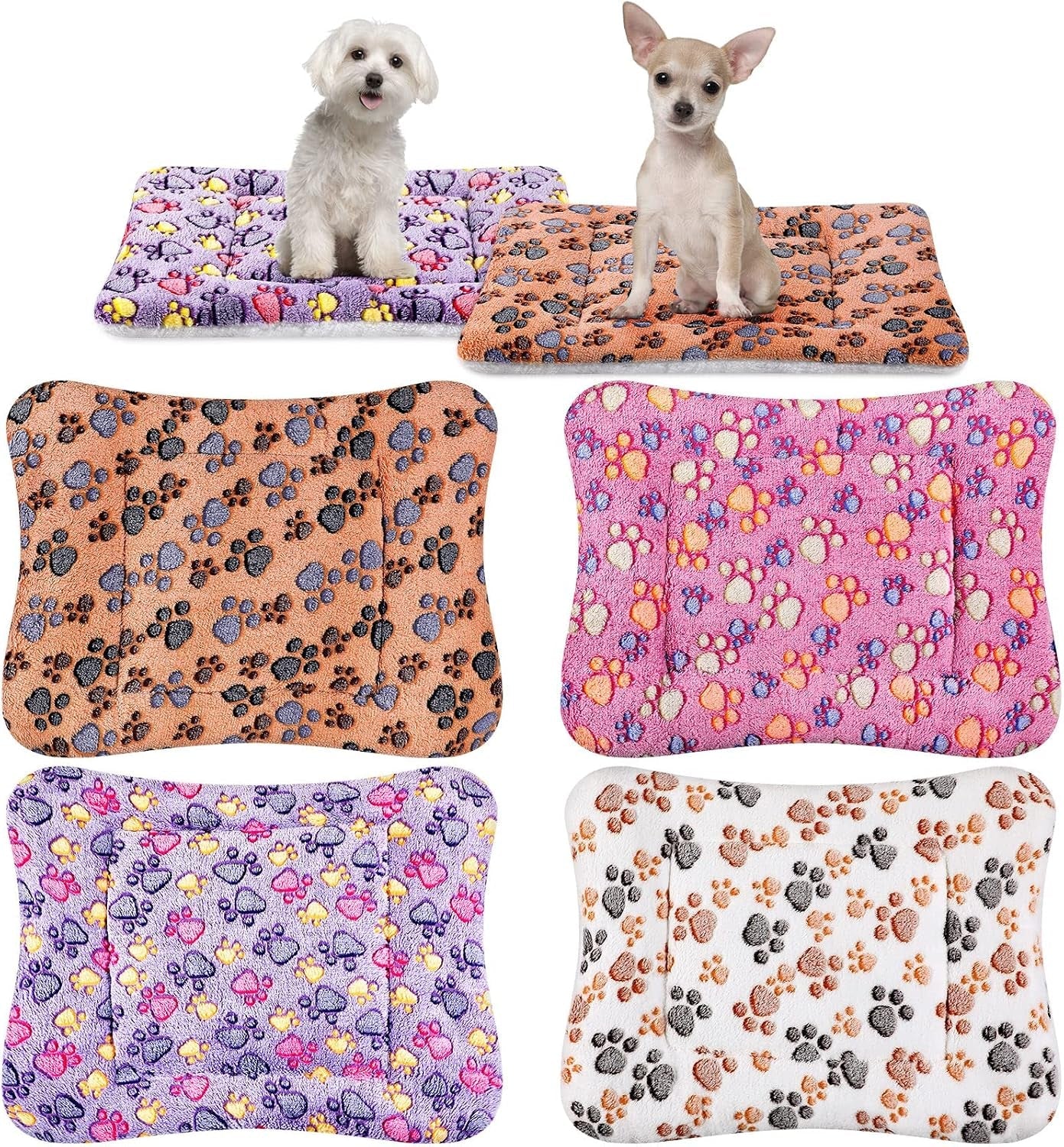 tuanse-4-pack-ultra-soft-dog-cat-bed-mat-small-animal-guinea-pig-bed-with-cute-print-reversible-fleece-dog-crate-kennel-pad-cozy-washable-thickened-hamster-pet-beds-mat13-x-19-inches-light-gray