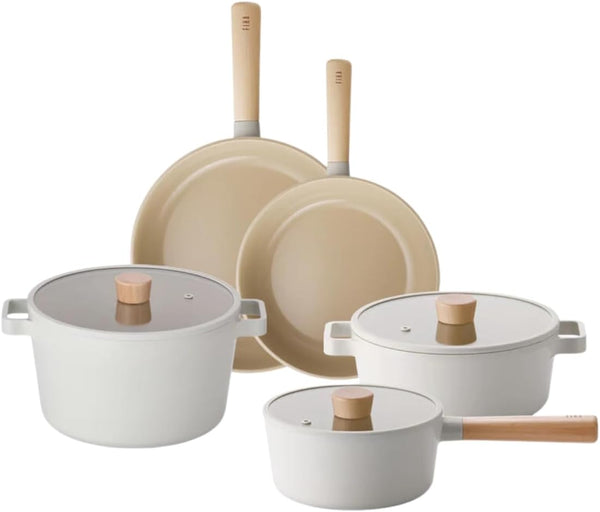 FIKA 8-Piece Home Kitchen Essential Cookware Pot and Pan Set with Lid, Nonstick Ceramic Coating, Induction, Made in Korea(5 SET)1