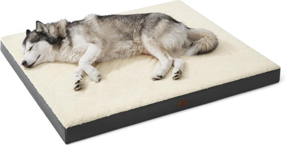 Bedsure Washable Dog Beds Large Sized Dog with Comfy Sherpa, 36X27In Grey | Orthopedic Egg Crate Foam,Comfort Support Flat Rectangle Pet Mat,Non-Slip Bottom,Removable Cover,For Large Breed up to 55 Lbs31
