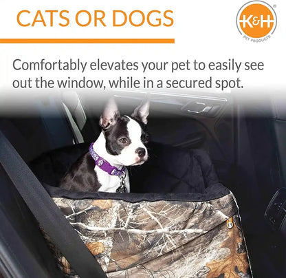 K&H Pet Products Bucket Booster Dog Car Seat, Sturdy Cat or Dog Booster Seats - Large Realtree Edge4