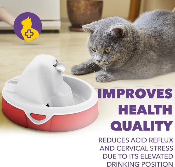 Aqua Flow Premium Pet Water Fountain - Automatic Dispenser Drinking Bowl for Cats and Dogs - Anti-Hair Drainage System - Replaceable Filters - Ideal for Multiple Pets - 52 up to 120 Fl Oz - Gray2