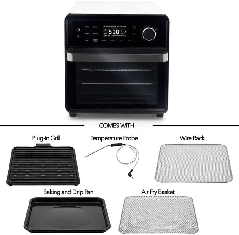 smart-air-fryer-oven-with-powerport™-plug-in-grill-for-dual-zone-efficient-cook-100-in-1-advanced-convection-toaster-oven-countertop-w-insulated-2-glass-door-450-f-preheat-stainless-steel