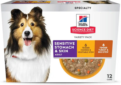 Hill'S Science Diet Sensitive Stomach & Skin Wet Dog Food | #1 Veterinarian Recommended, Adult Formula, Turkey & Rice, 12.5 Oz. Cans, 12-Pack22