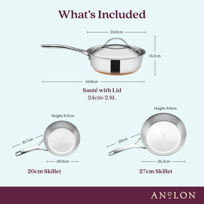 Nouvelle Stainless Steel Cookware Pots and Pans Set, 10 Piece | Stainless Steel Cookware Set with Lids, Oven Safe to 500°F, Durable Everyday Cooking, Dishwasher Safe3