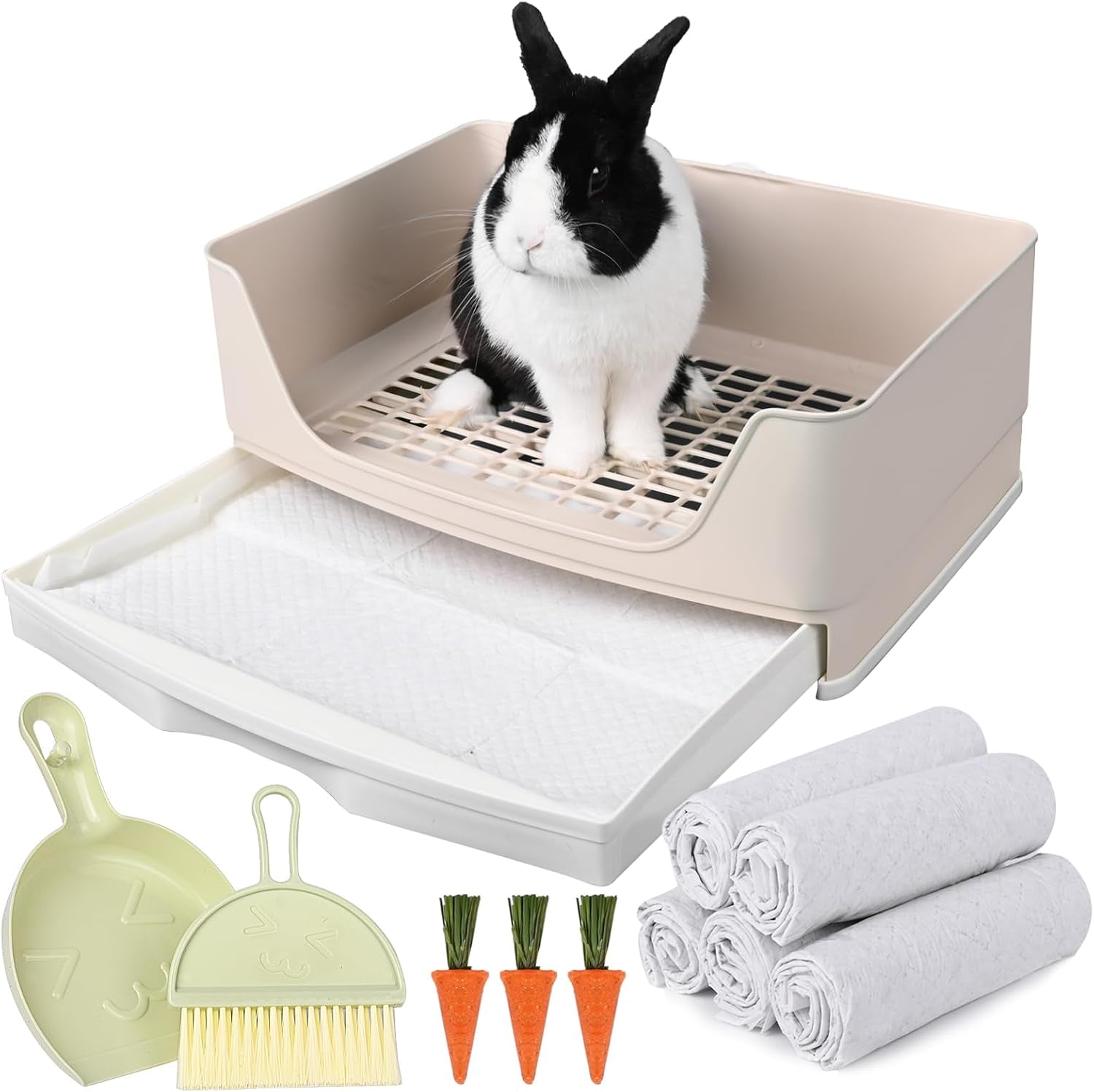 large-rabbit-litter-box-bunny-potty-training-corner-litter-pan-with-drawer-comes-with-liners-rabbit-pee-pads-small-animal-bedding-toilet-for-adult-guinea-pig-ferret-hamster-bunnies
