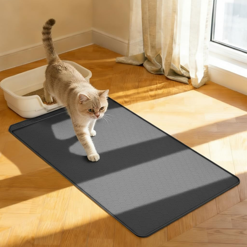 cat-litter-mat-24x20-waterproof-silicone-litter-trapping-mat-for-litter-box-soft-on-kitty-paws-non-slip-easy-to-clean-dark-grey