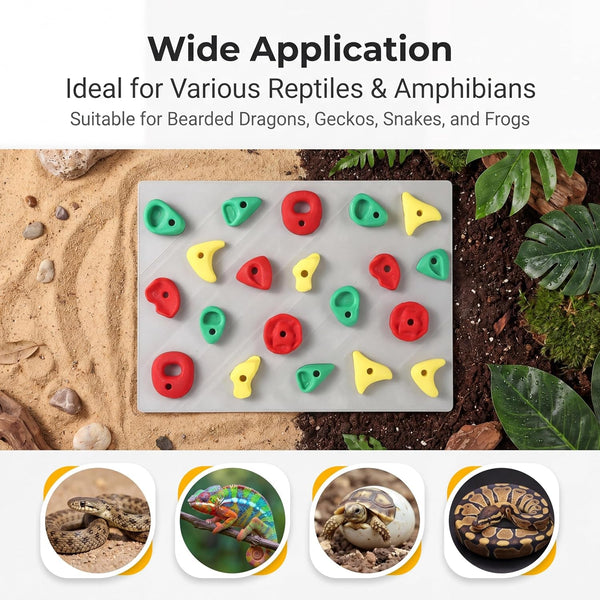 2-Pack Climbing Wall for Reptiles, Terrarium Habitat Decor | 2PCS Climbing Wall for Reptiles for Bearded Dragons, Leopard Geckos, Habitat Decor & Enrichment3