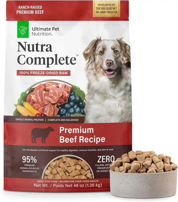 ULTIMATE PET NUTRITION Nutra Complete, 100% Freeze Dried Raw Veterinarian Formulated Dog Food with Antioxidants Prebiotics and Amino Acids (1 Pound, Beef)21