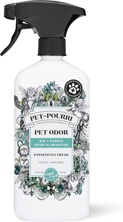 Pet-Pourri Pawsitively Fresh Pet Odor Deodorizer Spray, 16 Fl Oz, up to 800 Uses, Air + Fabric Odor Remover with Essential Oils & Plant Based Ingredients, Vet Recommended, Pineapple, Jasmine & Pear1
