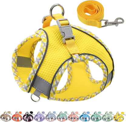 AIITLE Tiny Dog Harness - Lightweight Mesh Step-In Vest for Puppy, Reflective & Escape-Proof Design with High-Stick Magic Tape - Indoor/Outdoor Use for Chihuahua, Maltese, Shih Tzu(Brown-Beige, XXXS)19